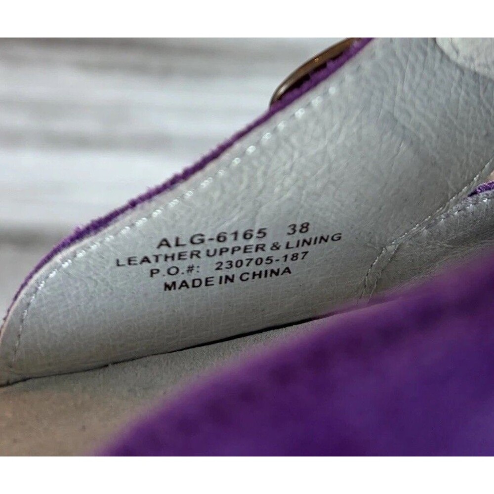 Alegria Classic Clog Deep Amethyst Purple Suede Shoes Size 38 Comfort Slip On 8 - Picture 7 of 9